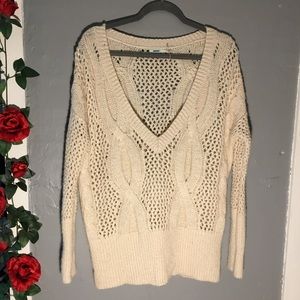 Holy cream sweater that goes off the shoulder